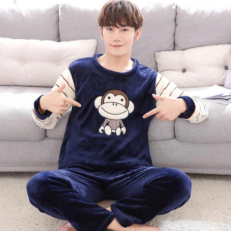 Men's Pajamas Thick Fleece Pajamas by GJG Denim