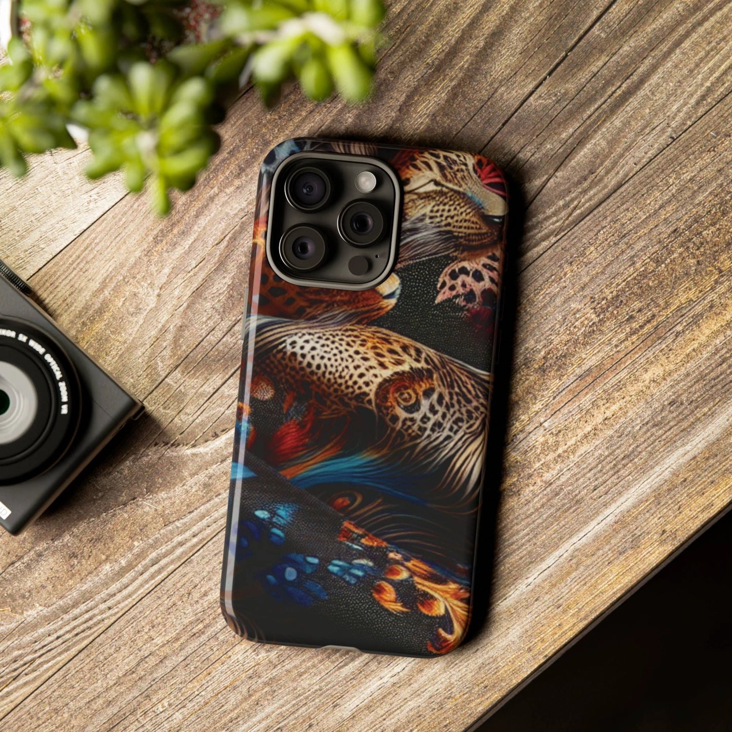 Stylish Tough Phone Case with Elegant Black and Gold Design by Printify