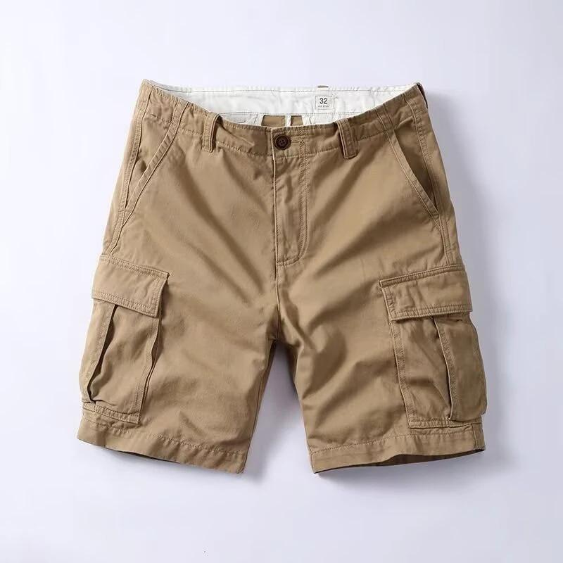 Men's Relaxed Fit Mid Llength Cargo Pants With Multiple Pockets by GJG Denim