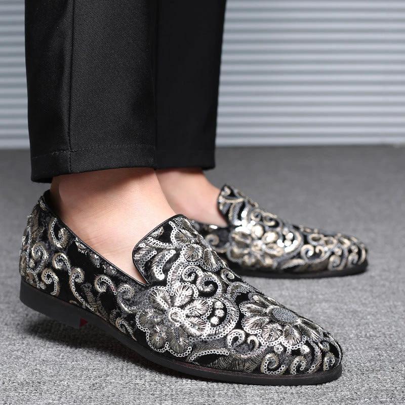 Men's Casual Fashion Sequin Dress Shoes by GJG Denim