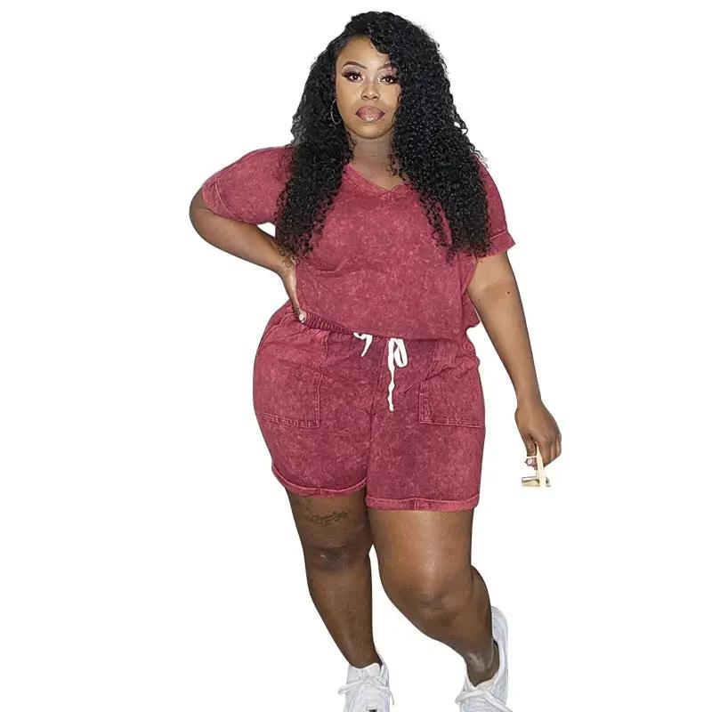 Women's Short Lace-Up Casual Shorts Set by GJG Denim