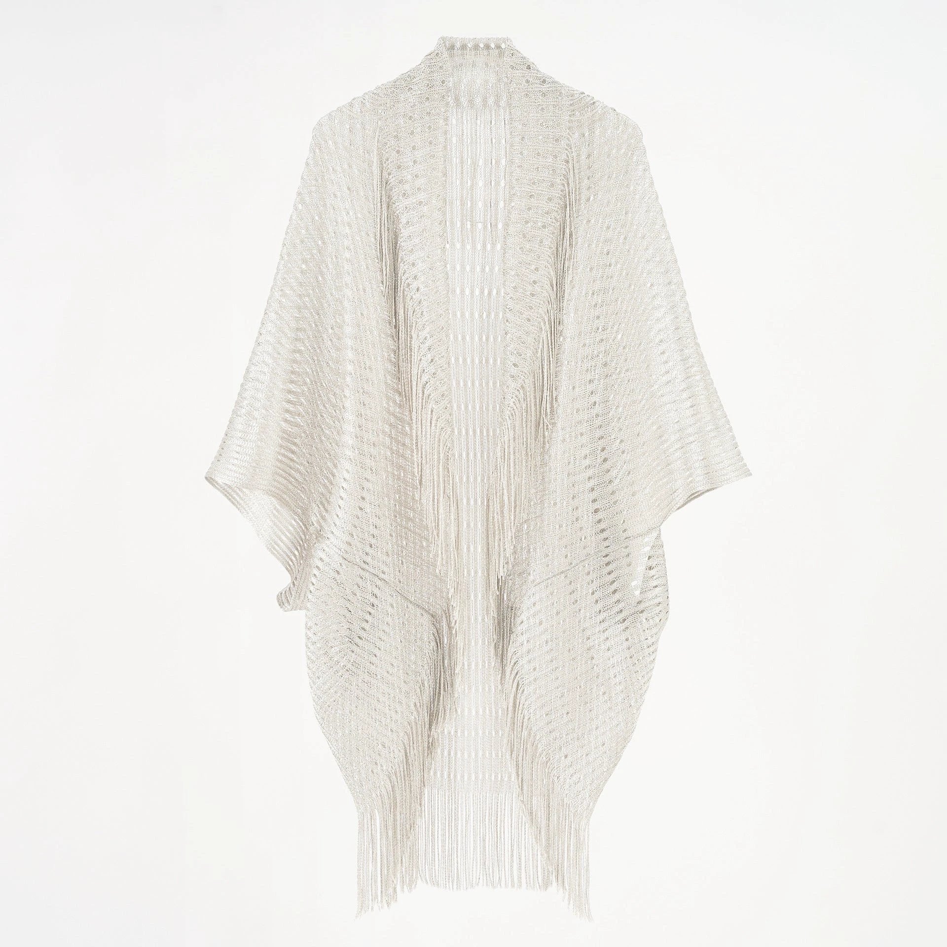 Shawl Gold And Silver Silk Split Shawl Vacation Bikini Blouse by GJG Denim