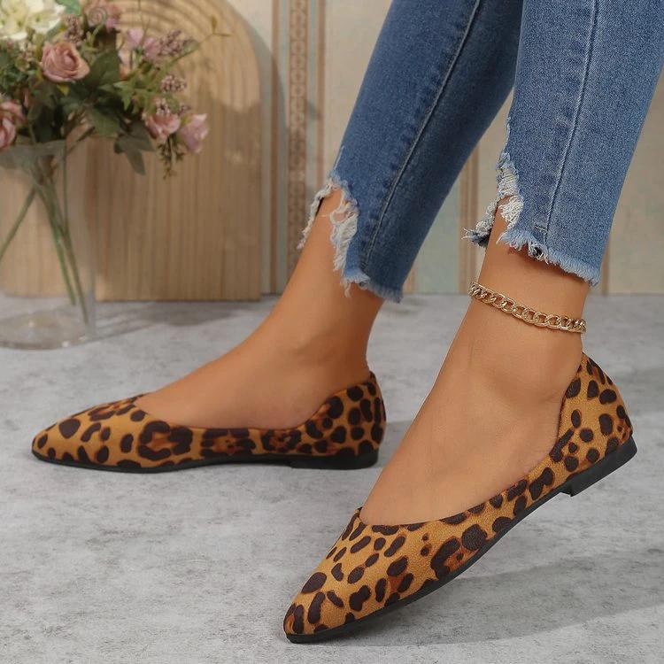 European And American Leopard-print Womens Shoes For Outdoor Wear by GJG Denim