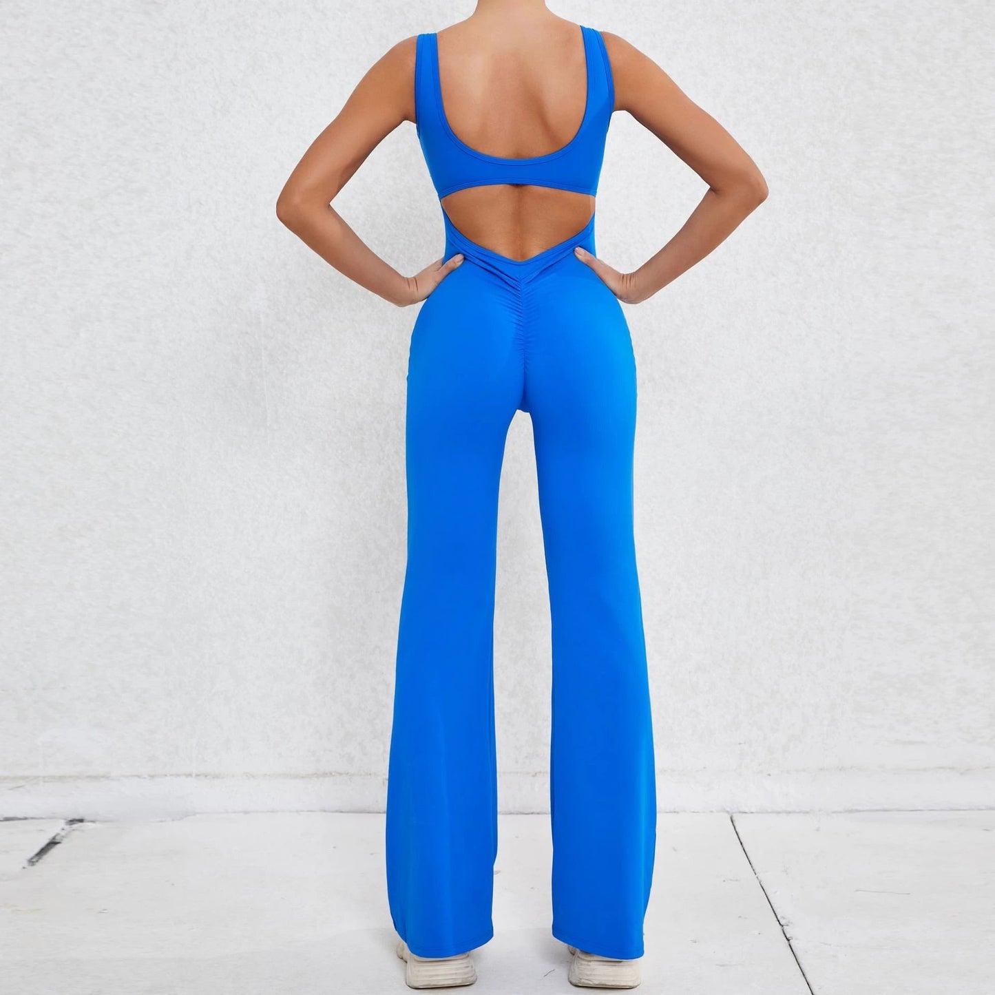 Hollow-out Beauty Back Sports Workout Clothes Jumpsuit by GJG Denim