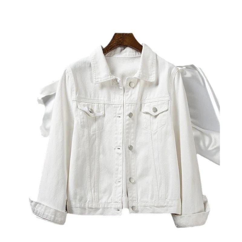 Women's Short Spring And Autumn New Korean Style Loose Versatile Casual Jacket Petite Top by GJG Denim