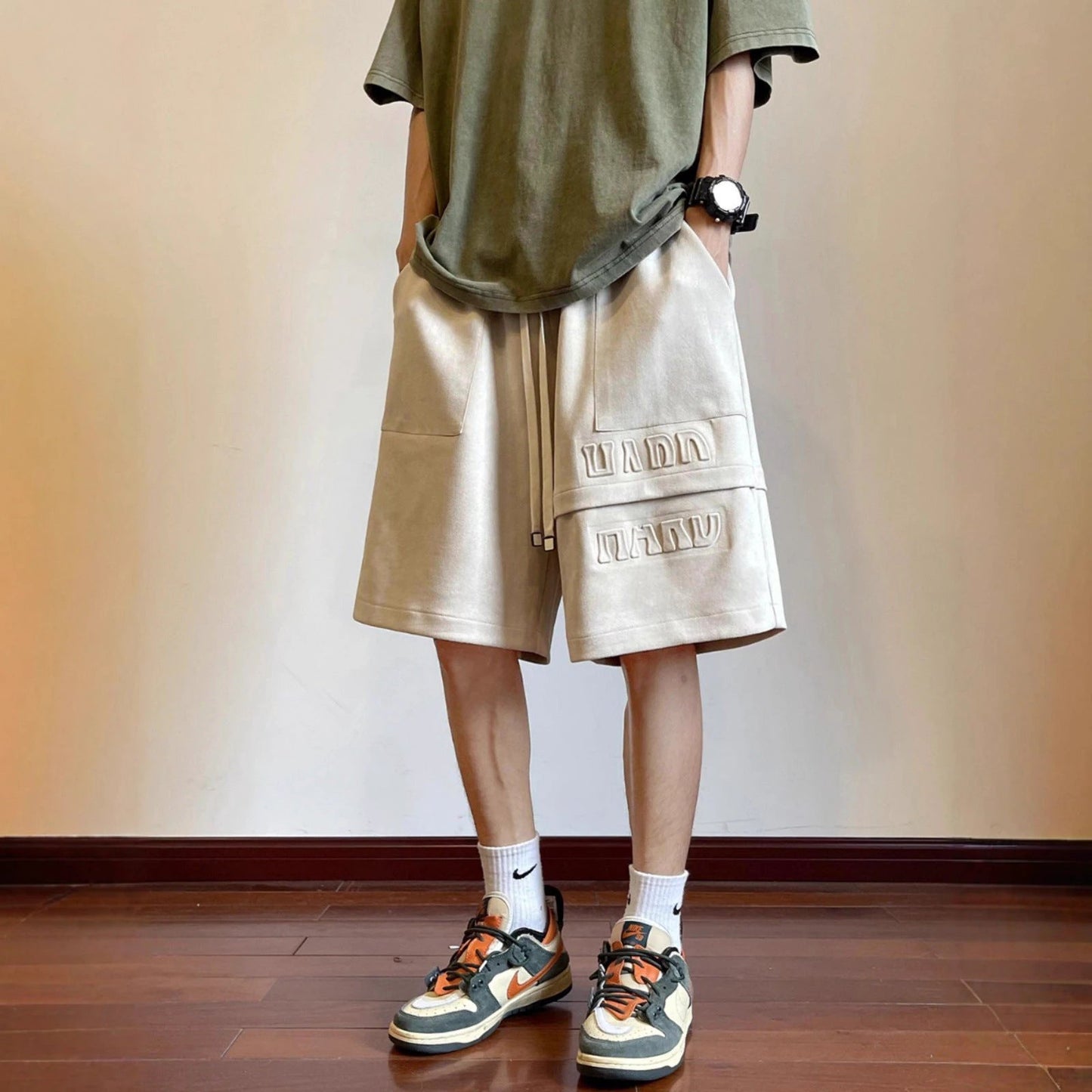 Heavyweight Casual Suede Shorts For Men by GJG Denim