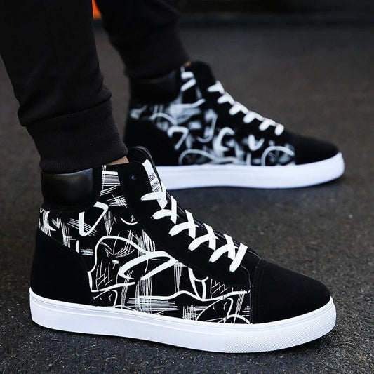 Spring high top shoes Korean Edition men''s shoes by GJG Denim
