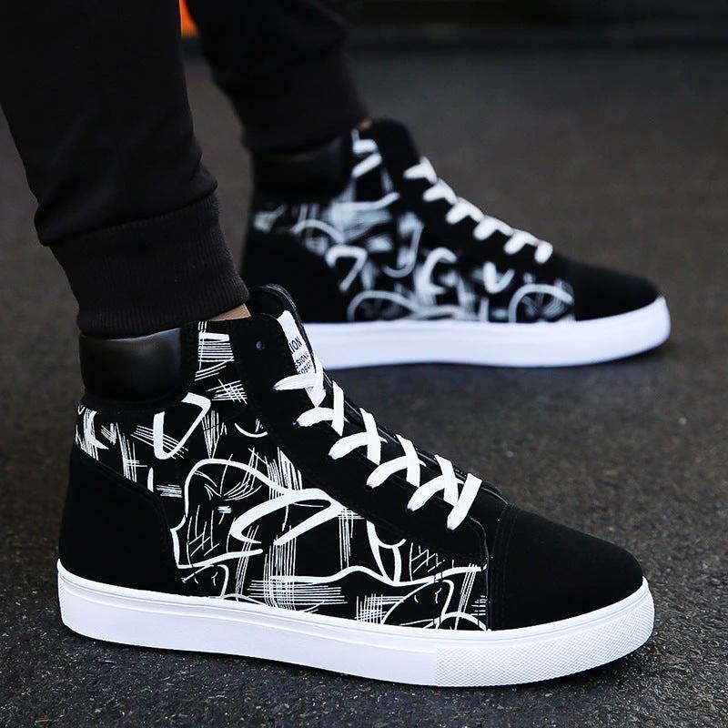 Spring high top shoes Korean Edition men''s shoes by GJG Denim