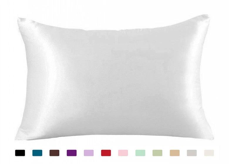 Pillowcase Satin Solid Color Simulation Silk Single Pillowcase Ice Silk Pillowcase by GJG Denim