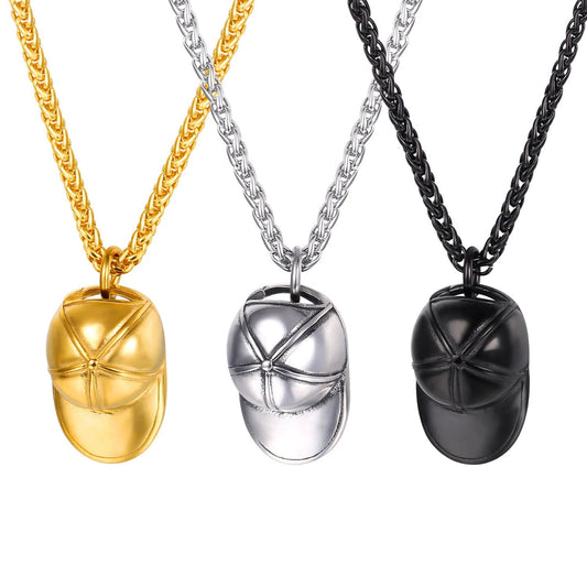 Stainless Steel Cap Unique Pendant Necklace For Men by GJG Denim