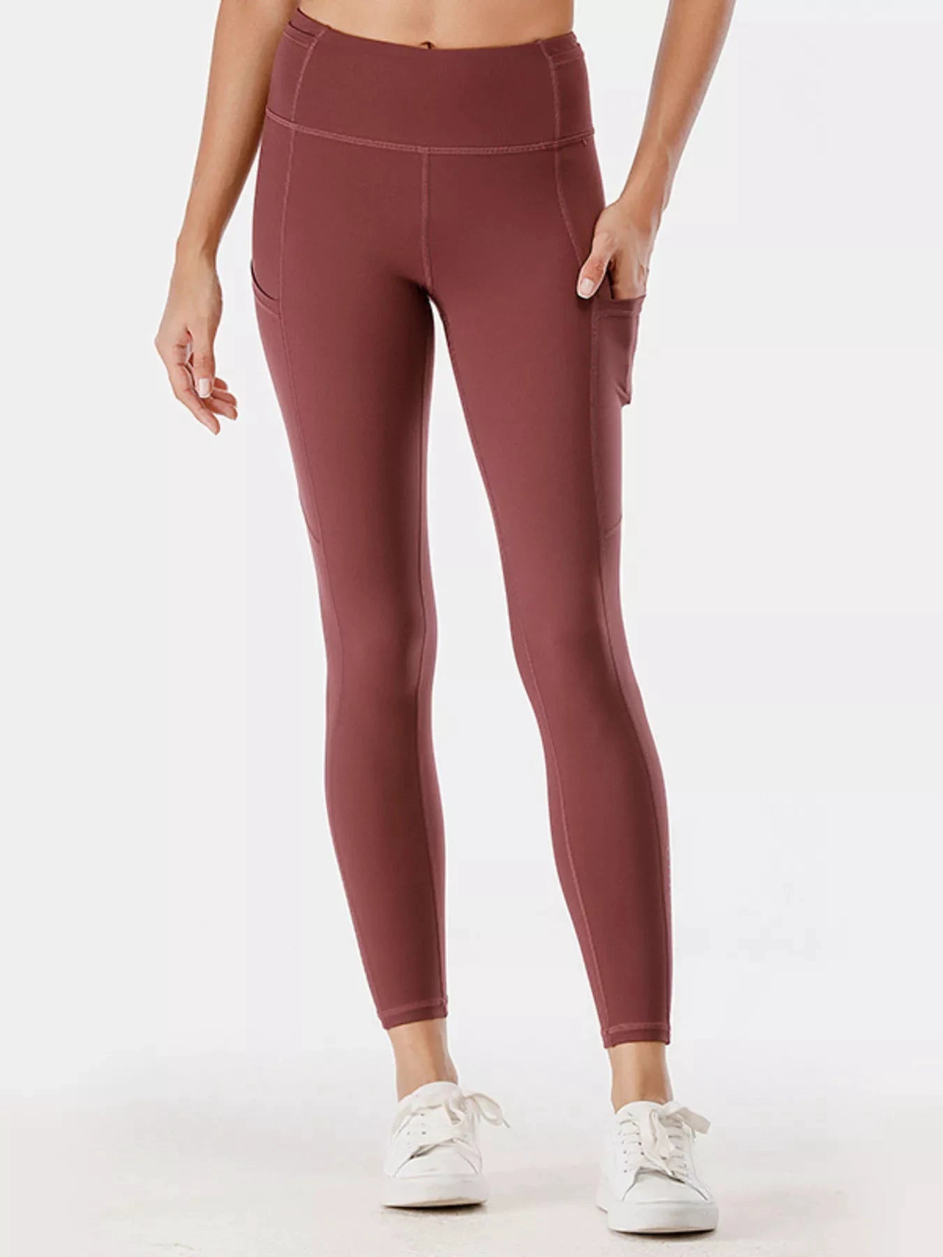 Full Size High-Waisted Active Leggings with Pockets Plus Size by Lady Ros
