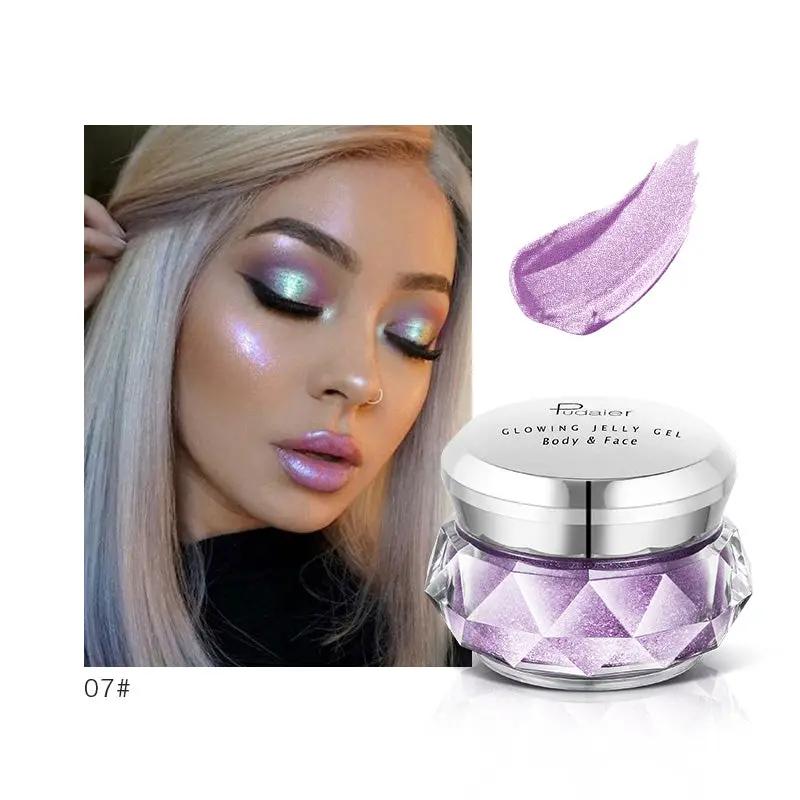 Face Highlighter Jelly Gel Mermaid Eyeshadow Glow Body Glitter Festival Makeup Iluminador Gold Liquid Highlighter Bronzer by GJG Denim