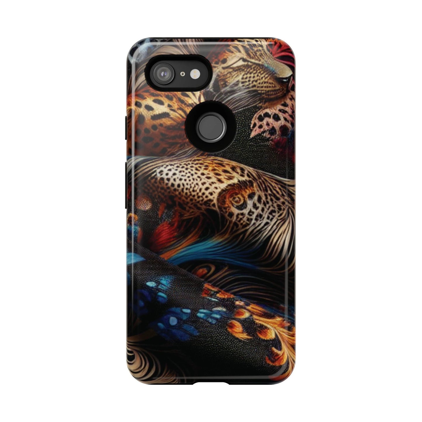Stylish Tough Phone Case with Elegant Black and Gold Design by Printify