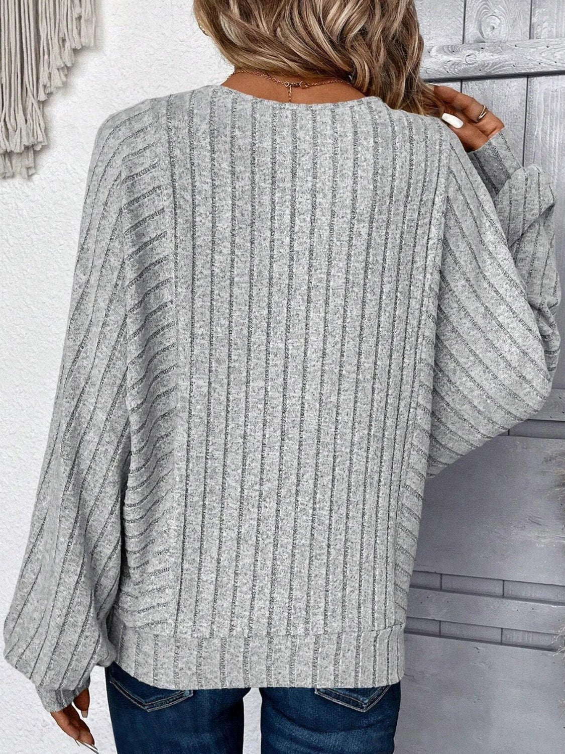 Plus Size Round Neck Batwing Sleeve T-Shirt by Lady Ros