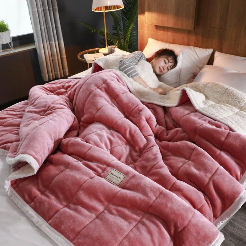Fleece Throw Thick Warm Winter Blanket by GJG Denim