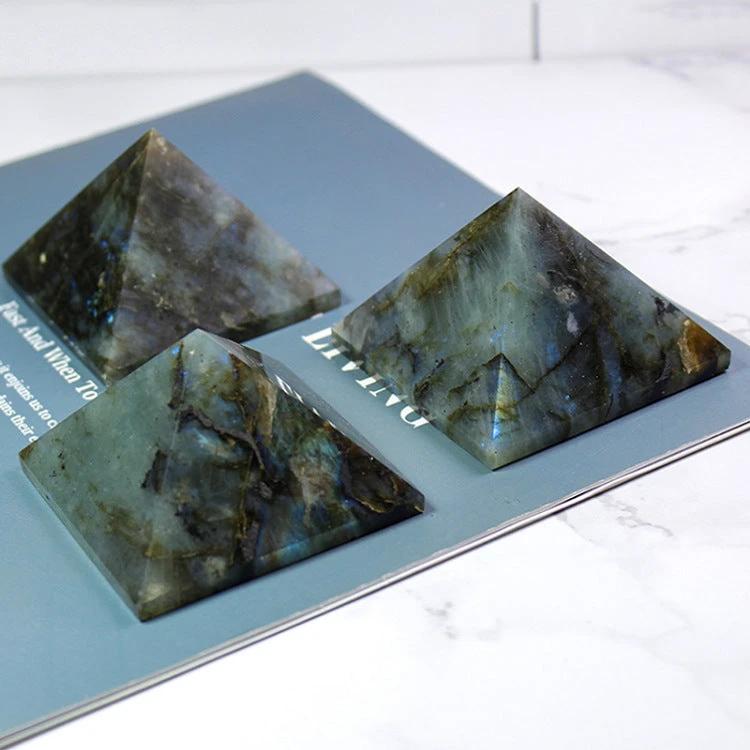 Natural Elongated Moonstone Pyramid Polished Desk Accessories by GJG Denim