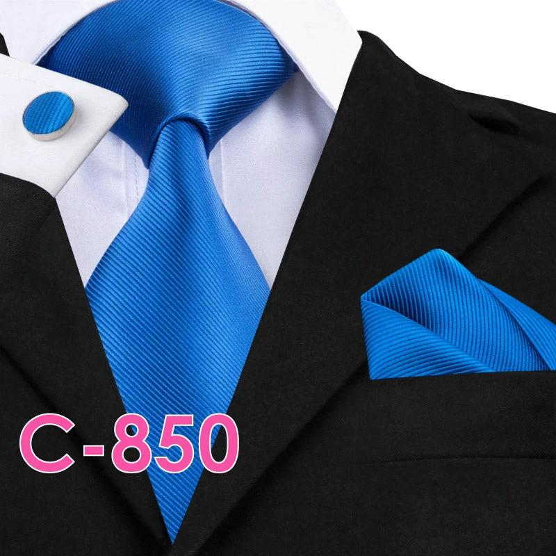 Solid Color Ribbed Collar Tie Set for Men by GJG Denim