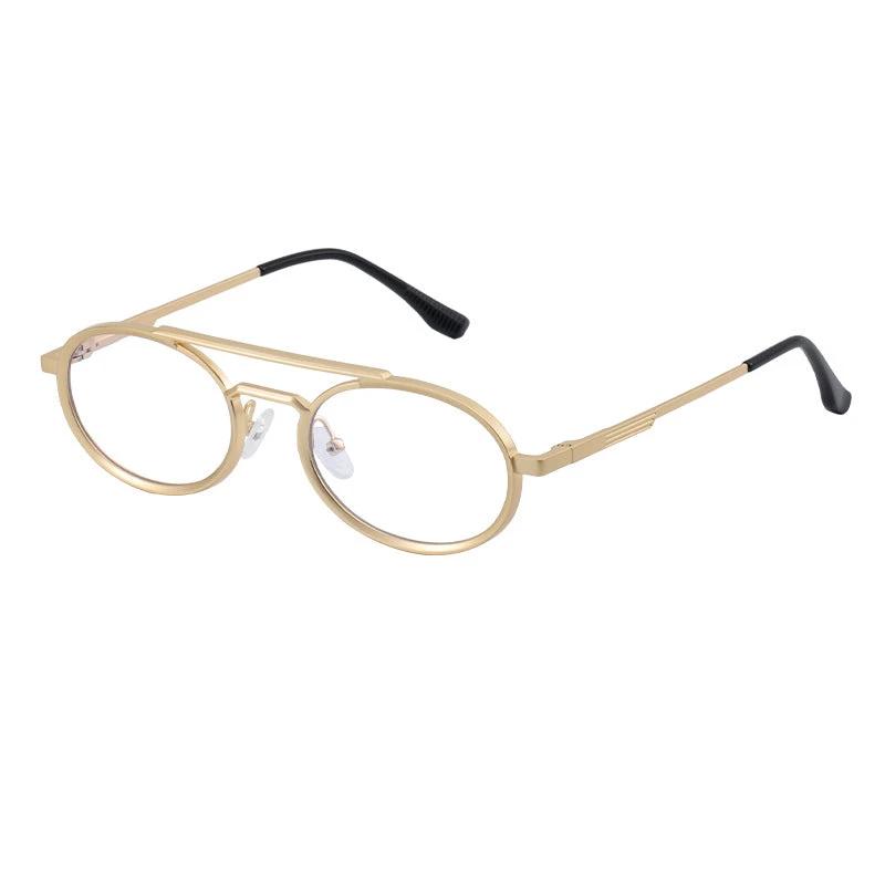 Retro-style Oval-frame Steampunk Sunglasses For Men by GJG Denim