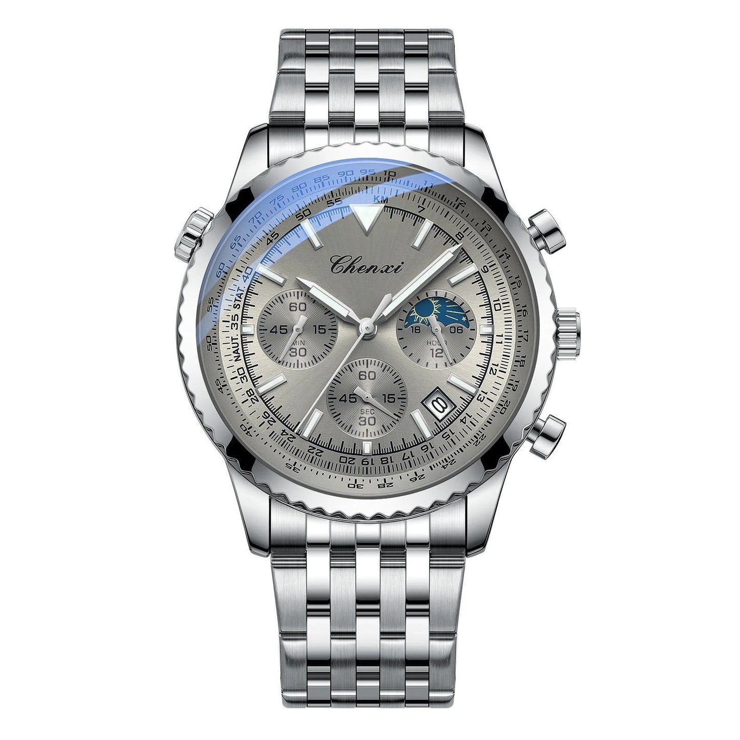 Men's Table Quartz Luminous Waterproof Watch by GJG Denim
