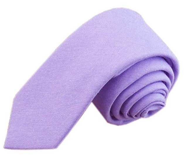 6cm Solid Color Cotton And Linen Men's Casual Narrow Tie by GJG Denim