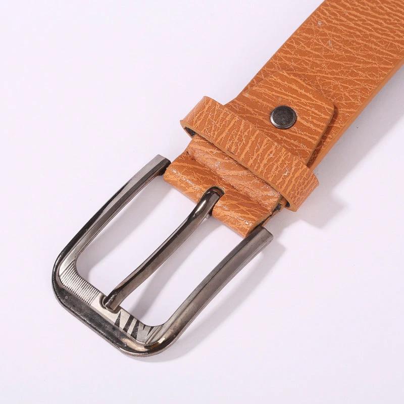 Men's Casual Leather Belt With A Pin Buckle by GJG Denim