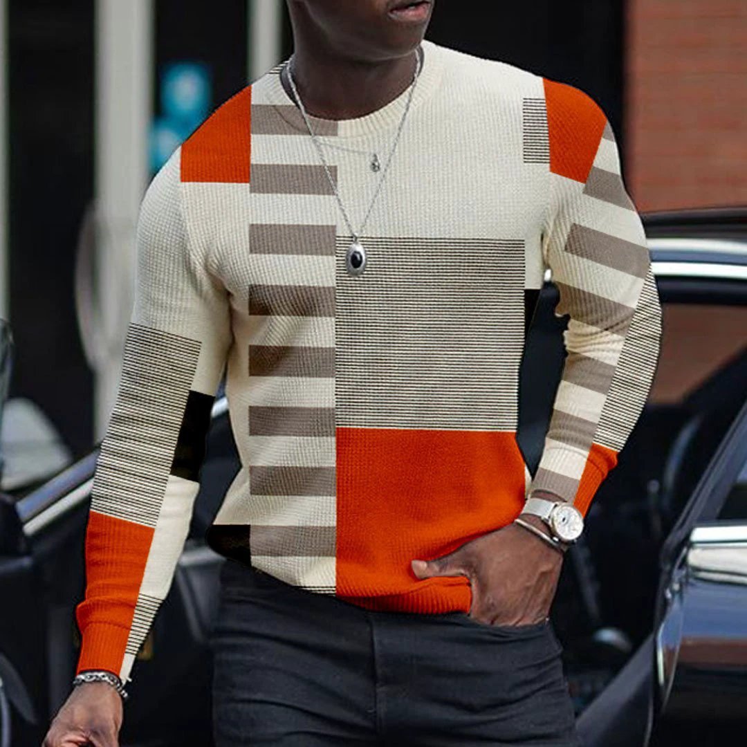 Men's 3D Pullover Casual Tops Long Sleeve by GJG Denim