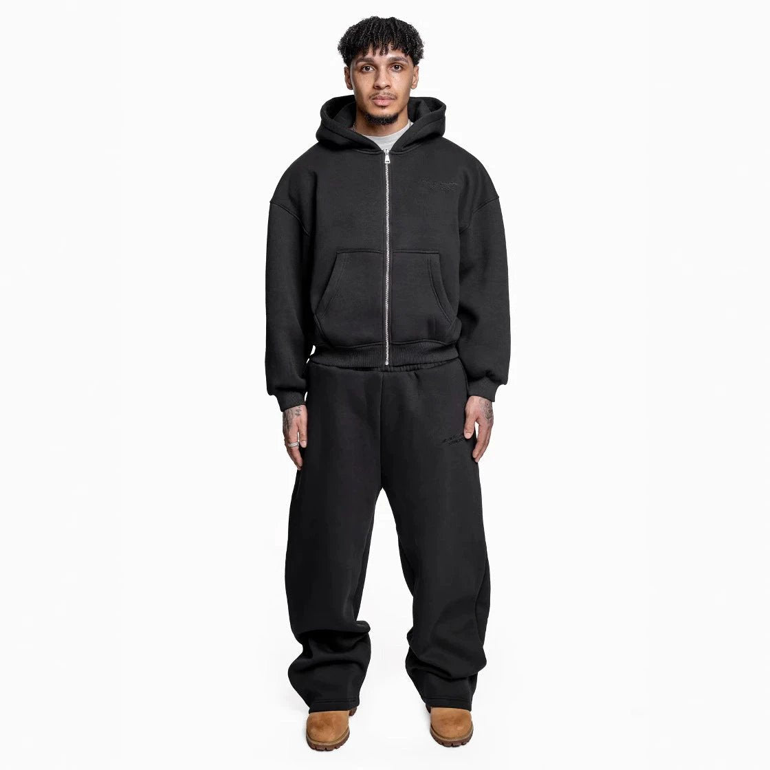 Street Fashion All-match Sweater Loose Straight Pants Set by GJG Denim