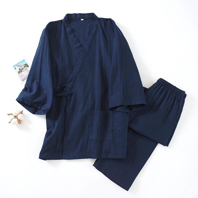 Men's Pure Cotton Gauze Pajamas by GJG Denim
