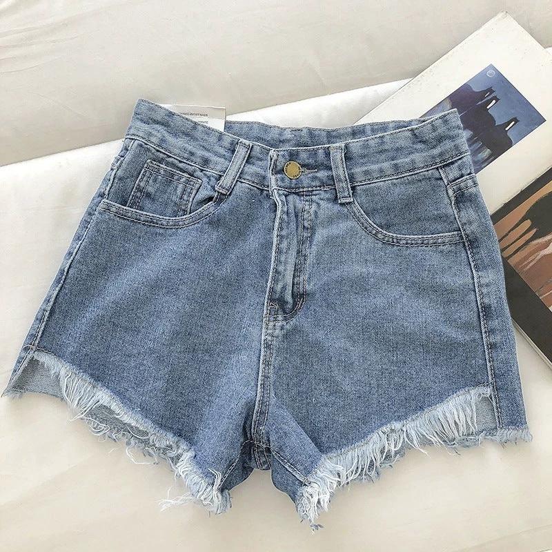 New Loose All-matching Denim Shorts Women by GJG Denim