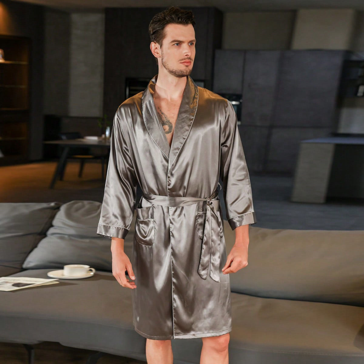 Men's Summer Silk Robe by GJG Denim