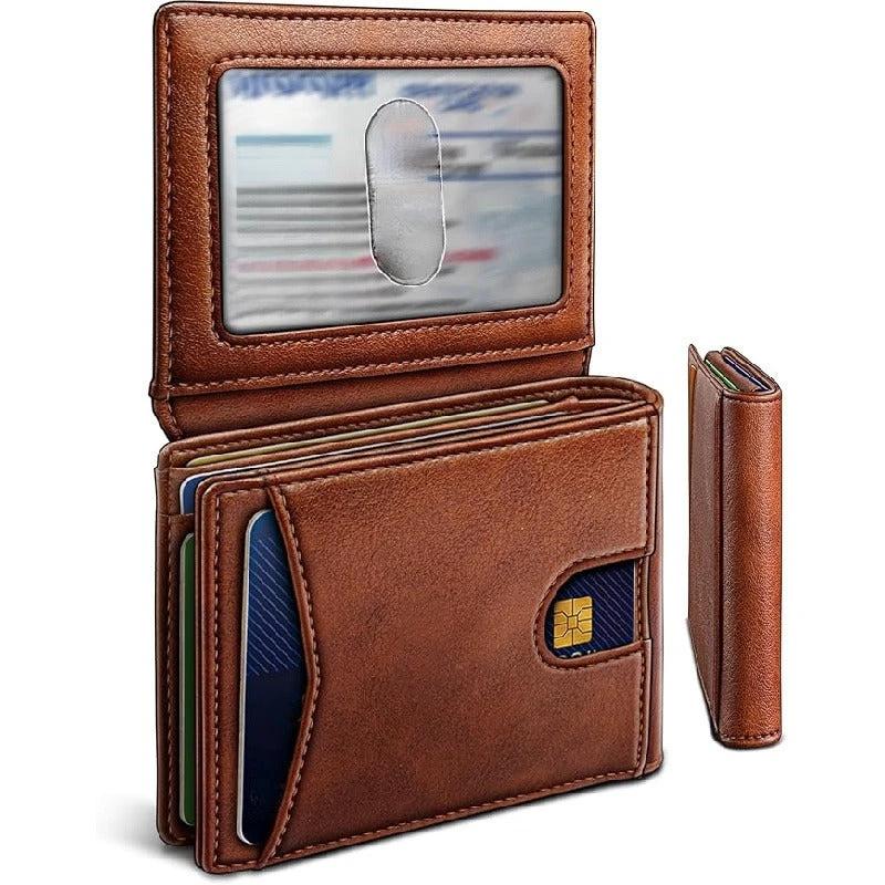 Multifunctional Anti-Theft Retro Card Holder Wallet With Multiple Card Slots For Men by GJG Denim