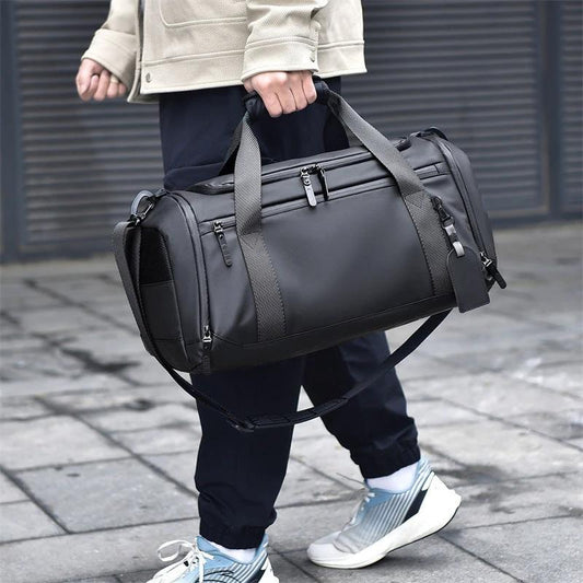 Dry Wet Separation Shoe Warehouse Large Capacity Travel Luggage Bag by GJG Denim