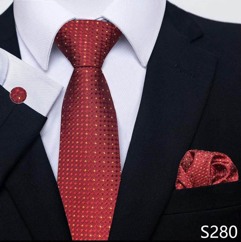 Men's Creative All-match Business Formal Wear Tie Scarf Cufflink Set by GJG Denim