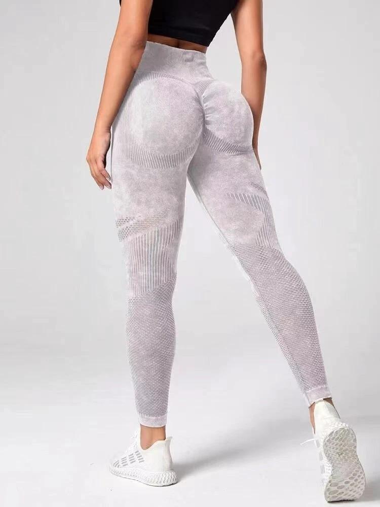 Hollow Design Seamless Leggings High Waist Hip Lifting Running Sports Fitness Yoga Pants Fashion Womens Clothing by GJG Denim