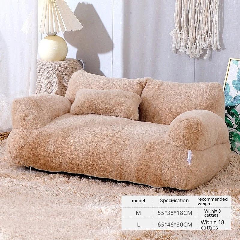 Luxury Cat Bed Sofa Winter Warm Cat Nest Pet Bed For Small Medium Dogs Cats Comfortable Plush Puppy Bed Pet Supplies by GJG Denim