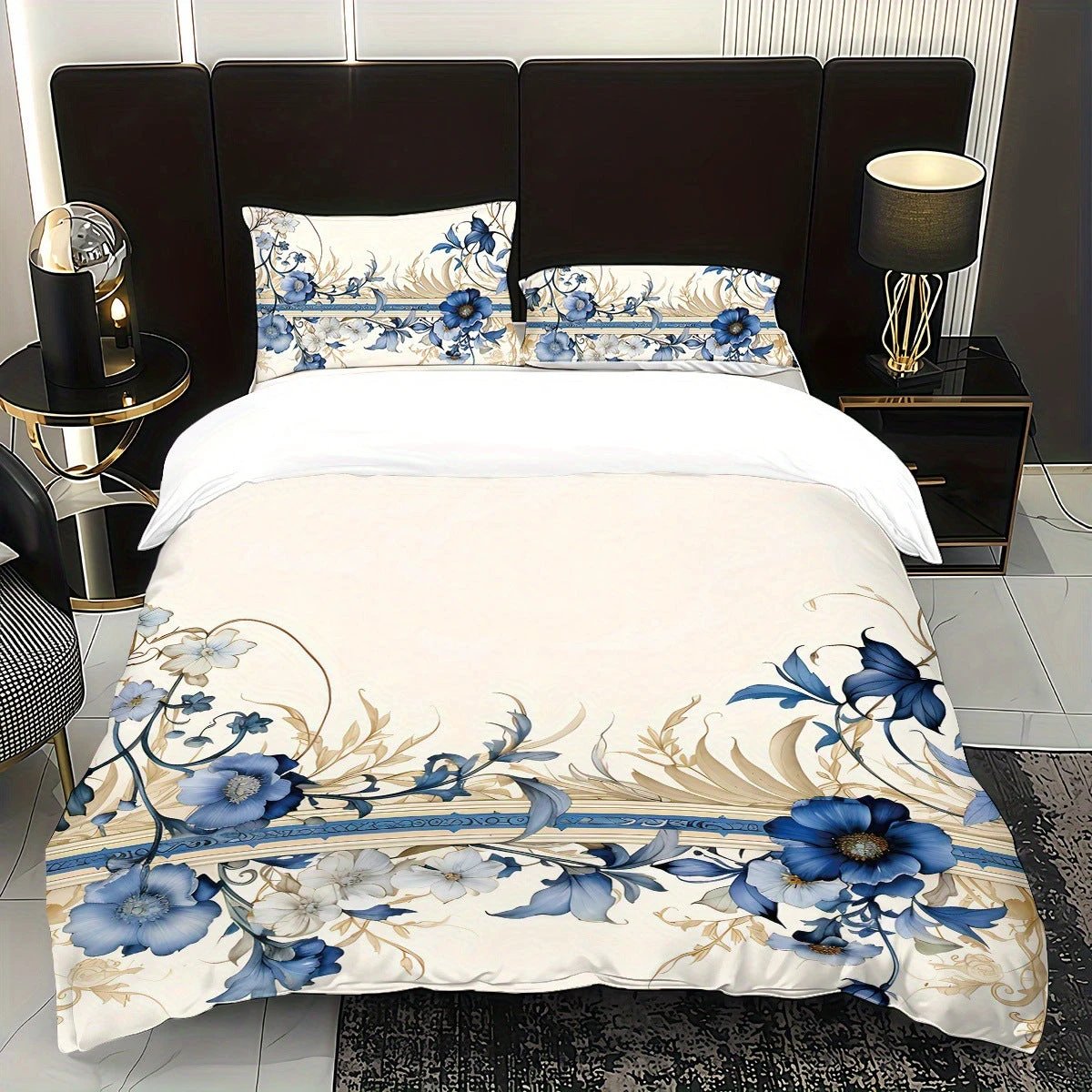 Print Duvet Cover 3 piece Set by GJG Denim
