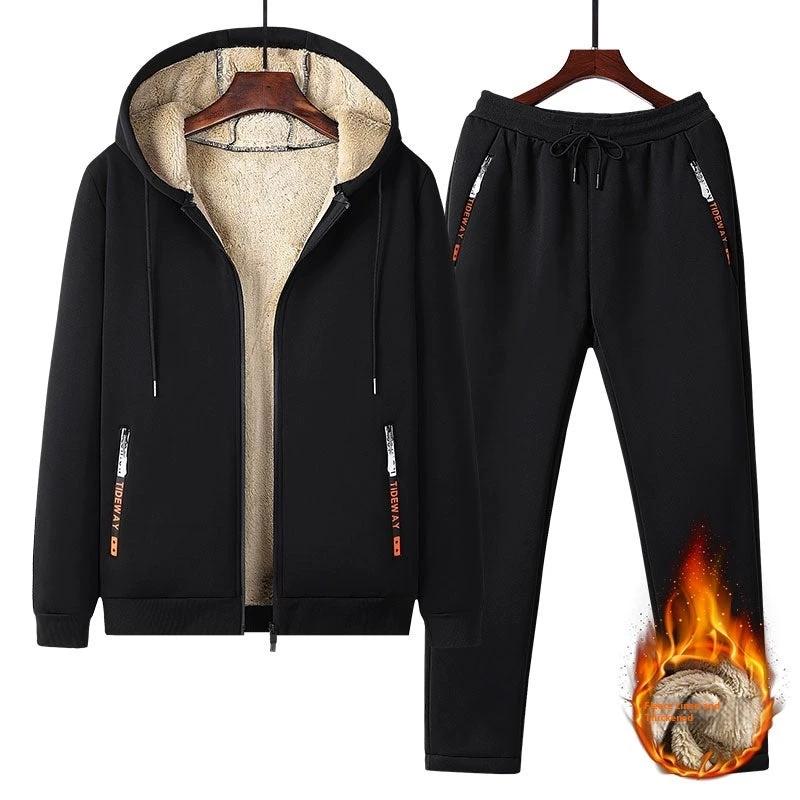 Winter Fleece-lined Thick Men's Sweatsuit by GJG Denim