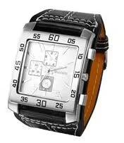 Men's Stylish And Cool Military-style Watch Square Dial Simulated Three-layer Design by GJG Denim