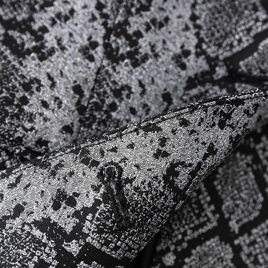 Spring And Autumn Jacquard Leather Pattern Two-button Suit Jacket by GJG Denim