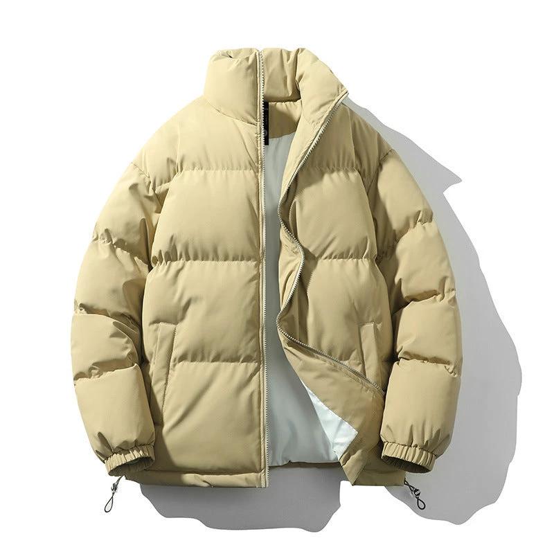 Men's Thick Warm Down Casual Loose Cotton Padded Jacket by GJG Denim