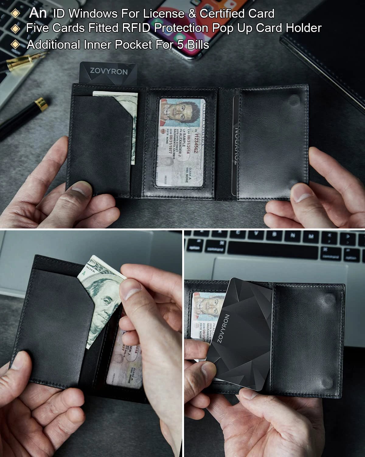 Men's Smart RFID AirTag Holder Slim Wallet by GJG Denim