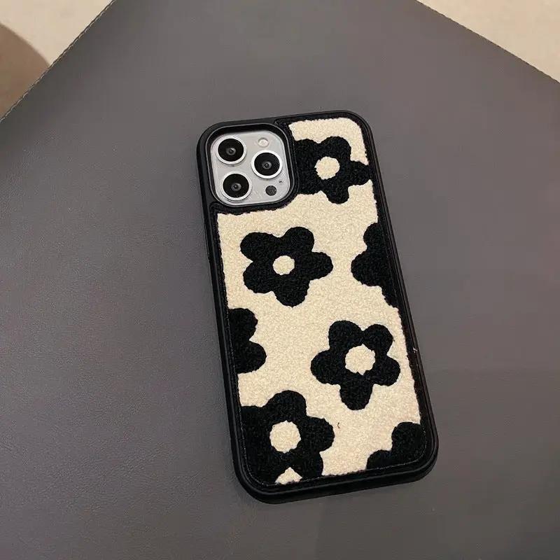Plush Flowers Are Suitable For Ladies Autumn And Winter Mobile Phone Cases by GJG Denim