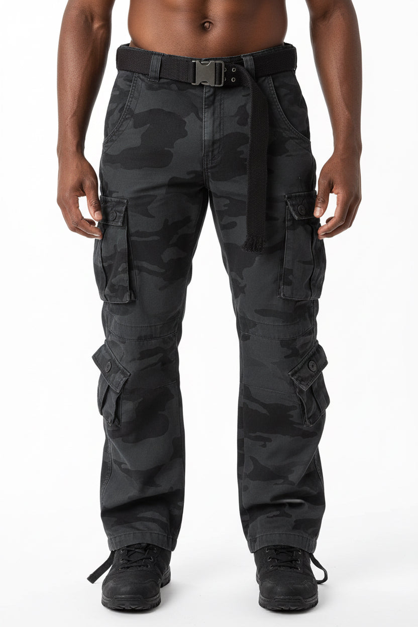 Men's Durable Casual Pants With Multiple Pockets by GJG Denim