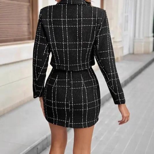 Elegant Blazer And Skirt Set by GJG Denim