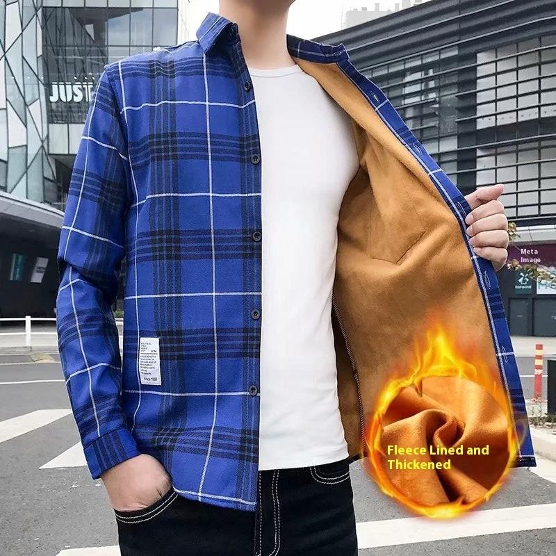 Men's Warm Thickened Slim Fit Shirt Coat by GJG Denim