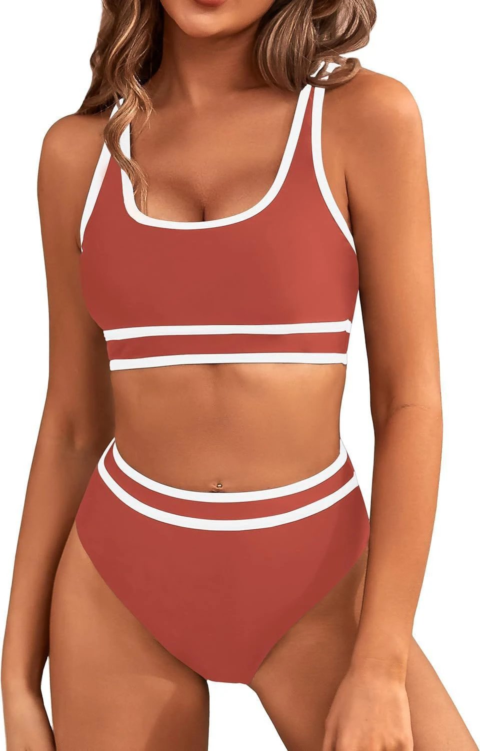 Bikini Tight-fitting Solid Color Swimsuit For Women by GJG Denim