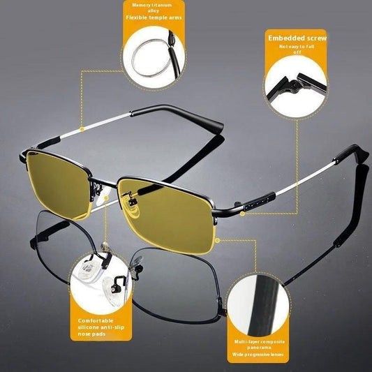 High Beam Night Vision Light Night Anti-glare HD Ultra Light Glasses For Men by GJG Denim