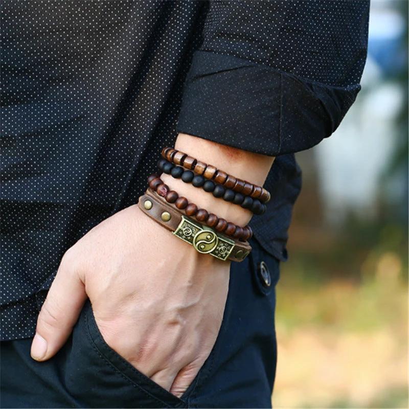 Retro Alloy Cowhide Bracelet For Men by GJG Denim