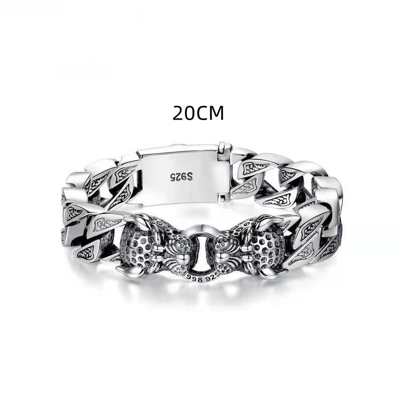 Double Leopard Head Bracelet For Men by GJG Denim