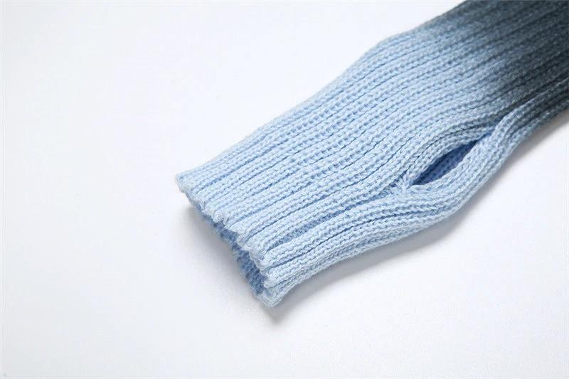 Knitted Gradient Irregular Top High Waist Skirt Set by GJG Denim